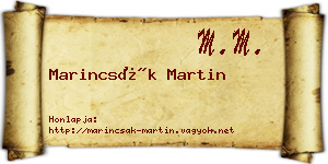 Marincsák Martin névjegykártya